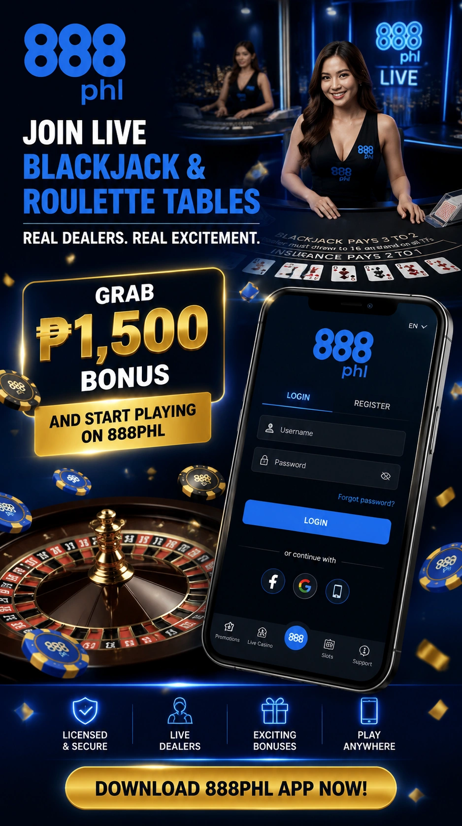 Live casino promotional banner