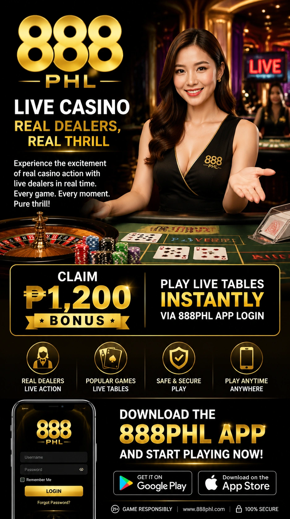 Live casino table showcase